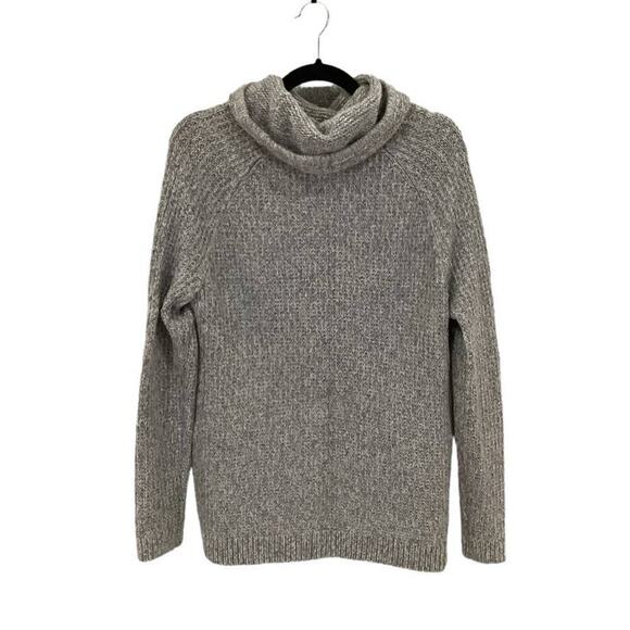 Athleta Borealis Cowl Neck Sweater Gray Long Sleeve Knit Wool  Boucle Size Small - Picture 9 of 12